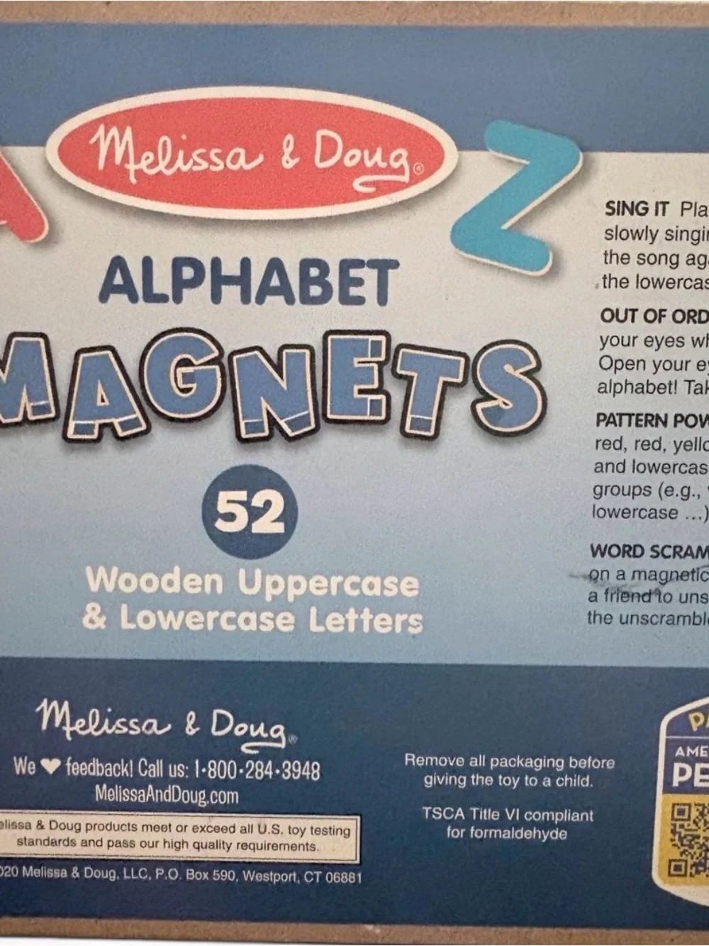 Melissa & Doug Wooden Magnetic Alphabet Letters - Red Blue Yellow Green Black